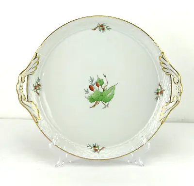 Buy Herend Rosehip Double Handle Cake Plate 12 1/2  Diameter - Gold Trimmed • 179.24£