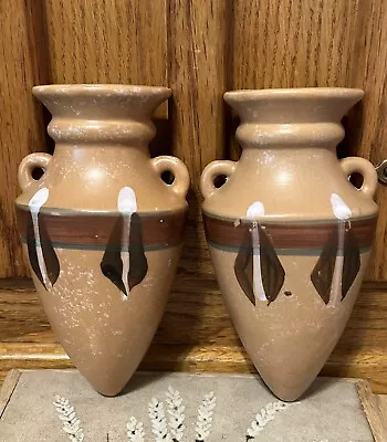 Buy Vintage Japanese Pottery MCM Wall Pocket Vase's Art Deco Ceramic Planter Decor • 30.31£