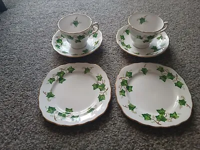 Buy 2 X Colclough Ivy Leaf Tea Cup & Saucer Side Plate Trios • 7.50£