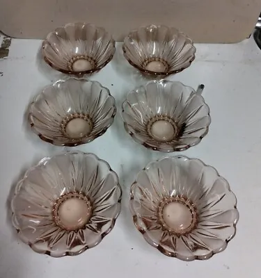 Buy Art Deco Pink Glass Bowls • 15.99£