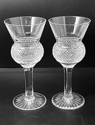 Buy Edinburgh Crystal Thistle Plain Cut Hock White Wine Glasses X2 • 50£