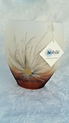 Buy Heron Glass International Amber Fantasia Vase - 21 Cm Tall -  Feather Style  • 55£