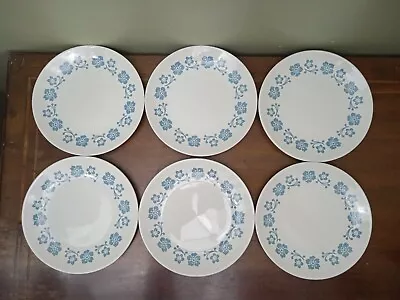 Buy Vintage Set Of Six (6), Burleigh Ironstone 'Pacific' Pattern, 15.5cm Side Plates • 7.95£