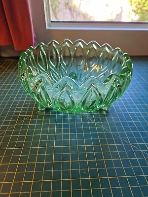 Buy Vintage Solid Green Glass Fruit Bowl • 20£