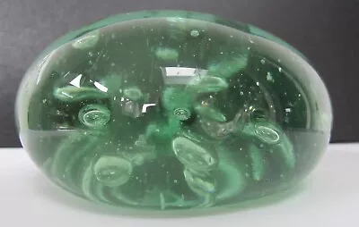 Buy Victorian Antique  Green Glass Air Bubbles Dump/ Paperweight • 38£