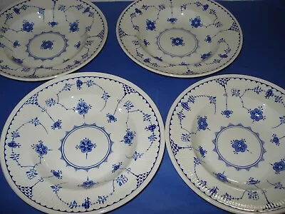 Buy 4 X Vintage (Furnivals) Blue Denmark 9  / 23cm Rimmed Soup / Pasta Bowls • 39.99£
