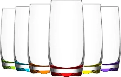 Buy 6x Multicolour 390ml Adora Highball Glasses - Tall Hi Ball Glass Water Gin...  • 16.99£