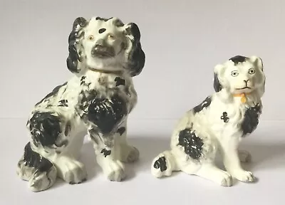 Buy 2 Small Victorian Staffordshire Dog Free Standing Legs 1 A/F • 33£