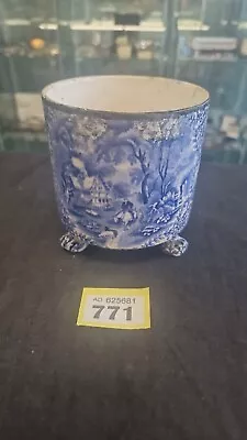 Buy Fenton Ware Cache Pot Blue Willow Style Ceramic Ornament Trinket, 3 Legged - VTG • 24.99£