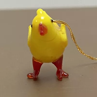 Buy Yellow Chick Art Glass Hand Blown Christmas Decoration Small • 12.95£