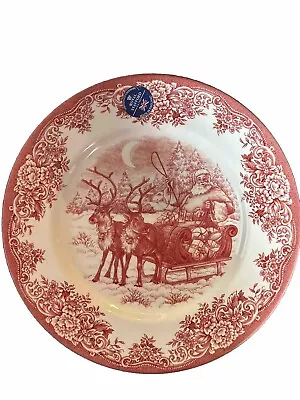 Buy Royal Stafford England Christmas SANTA'S SLEIGH RED Porcelain Dinner Plate - NEW • 38.41£