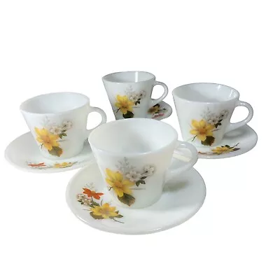Buy Vntage Pyrex Cups & Saucers - Autumn Glory - Set Of Four • 13.99£