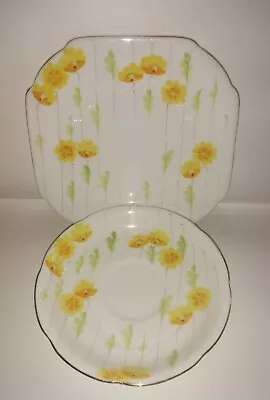 Buy Vintage 1930s Grafton England Fine Bone China Cake Plate & Saucer Replacements • 5.50£