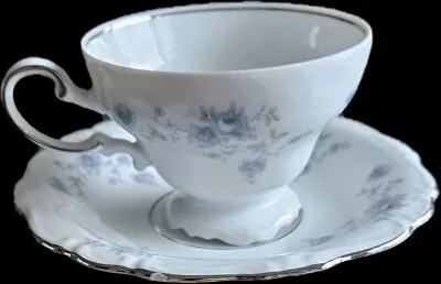 Buy Johann Haviland Footed Tea Cup & Saucer Set Blue Garland China Bavaria Germany • 5.76£
