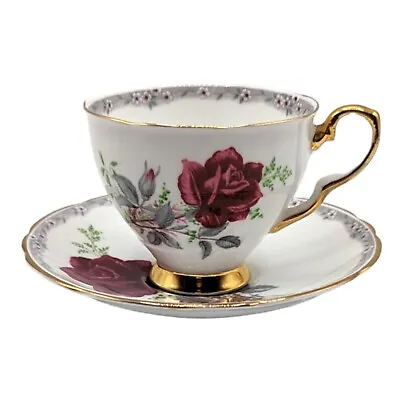 Buy Vintage Royal Stafford England Tea Cup & Saucer Roses To Remember Floral Flower • 18.10£