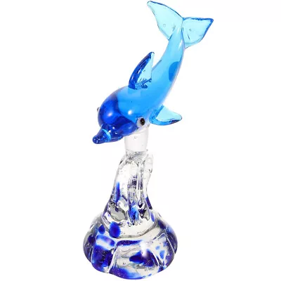Buy Crystal Glass Dolphin Figurine Hand Blown Sea Animal Sculpture Desktop Ornament • 10.45£