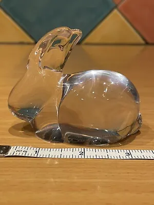 Buy Daum Cristal France Rabbit Squat Dumpy Tactile Clear Glass Paperweight Boxed • 21£