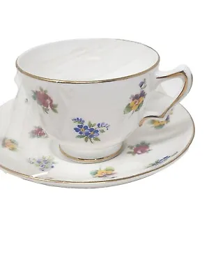 Buy  Crown Staffordshire Tea Cup Saucer  Pansy Rose Flowers Fine Bone China • 12.52£