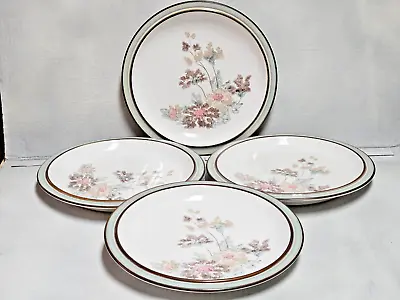 Buy Denby Romance Dinner Plates 10 1/8  Vtg Floral Green Brown England Exc Set Of 4 • 43.07£