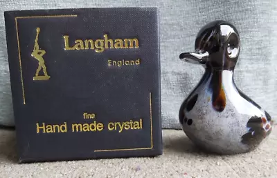 Buy  Langham Hand Made Glass Mallard/Duck Grey/Brown Speckled Smooth 4  Tall. Boxed. • 20£