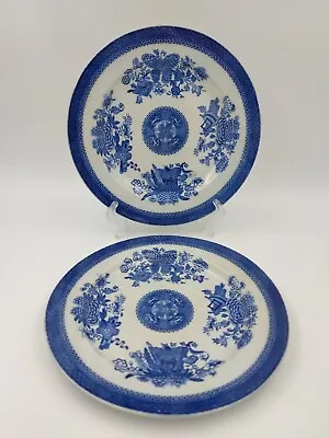 Buy A Pair Of Antique Fitzhugh Blue & White Transfer Ware Plates - Possibly Spode • 14.50£
