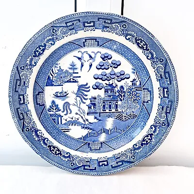 Buy Antique Chinese Blue & White Transferware Dinner Plate Willow Pattern 10.5  • 11.99£