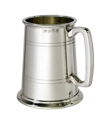 Buy Double Lined Glass Base One Pint Heavy Pewter Tankard - B400 • 69£