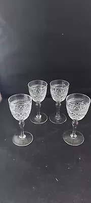 Buy  Thomas Webb Heirloom Cut Crystal 13cm / 120ml Sherry Wine Glasses X 4  Vintage • 19.99£