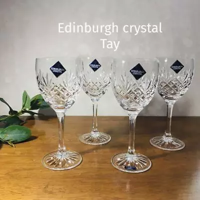 Buy Out Of Print Scottish Made Edinburgh Crystal Tay Wine Glasses Set 4 Mint • 107.86£