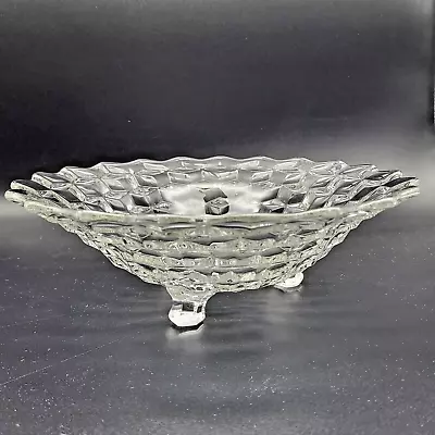Buy Art Deco Fostoria American 3 Toed Serving Bowl Clear Cube Motif Footed 10 1/2  • 13.36£