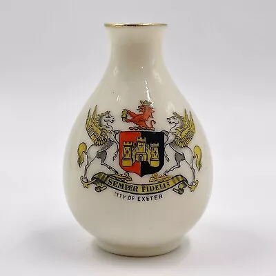 Buy Vintage W&r Carlton Crested China Souvenir Model Of Vase - City Of Exeter Crest • 10£