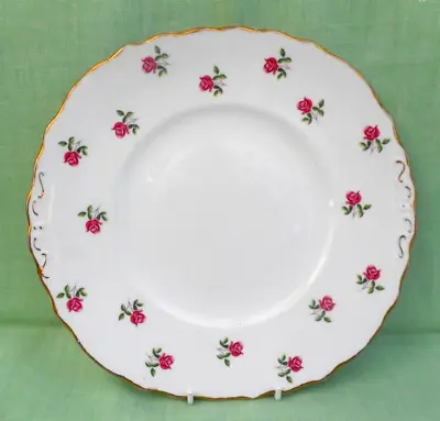 Buy Colclough #7433 Pink Roses Bone China Handled Cake Plate - 22.5 Cm (9 Inches) • 9.99£