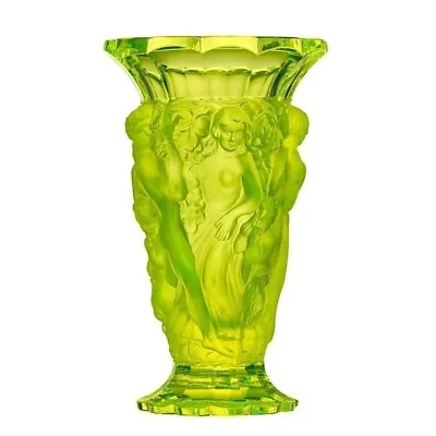Buy Art Deco Vaseline Uranium Glass Bacchantes Large Vase 1930 H.Hoffmann • 316.16£
