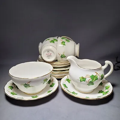 Buy 16 Pcs  Colclough Ivy Leaf + 20pcs Avon Tea Trios Cups Sauces Side Plates  • 35£