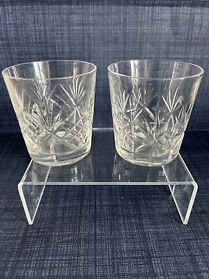 Buy Crystal Whisky Glasses Tumblers X 2 Cut Glass Heavy • 20£
