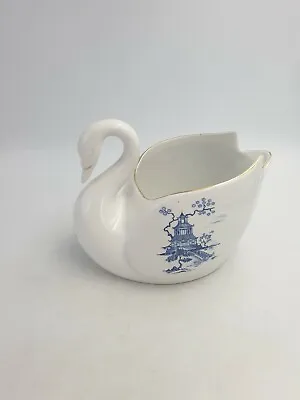 Buy Royal Winton Fine Ceramic Swan Shape Planter Flower Pot Blue White Willow Orien  • 24.99£