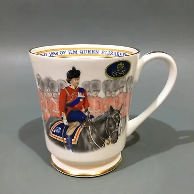 Buy Aynsley Bone China Mug Queen Elizabeth II 60th Birthday 1986 • 6.95£