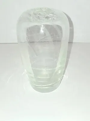 Buy Hand Blown Art Glass Controlled Bubble Clear Glass Vase (306) • 14.40£