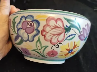 Buy Poole Pottery Large Deep Vibrant Floral  Bowl.  1955-1972 . 7  X 4  • 19.99£
