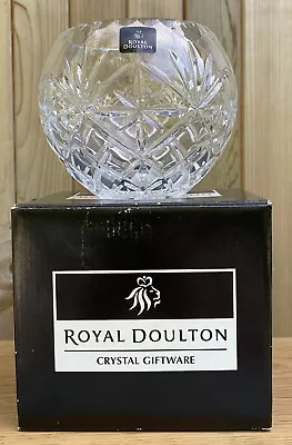 Buy Small Royal Doulton Cut Glass Crystal Round Globe Ball Fish Bowl Vase Boxed • 25£