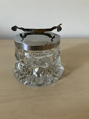 Buy Vintage Cut Glass Sugar Bowl With Expanding Tongs Made By L Ltd • 4£