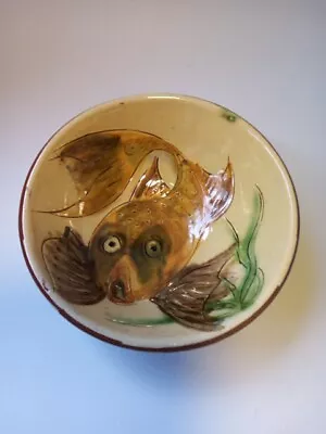 Buy Vintage 1950's/60's Puigdemont Spanish Slipware Pottery Stylised Fish Bowl • 14£