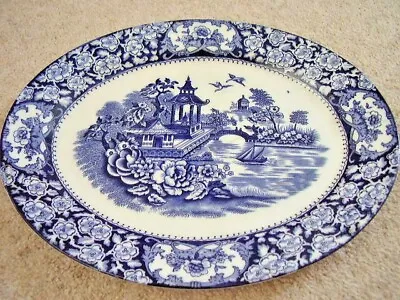 Buy Olde Alton Ware England Porcelain Blue And White Oval Dish, • 15£