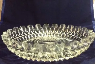 Buy Vintage Heavy Cut Glass Shallow Bowl/centrepiece • 12£