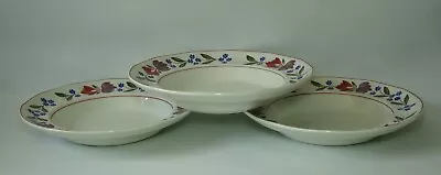 Buy 3 X ADAMS OLD COLONIAL 8 3/4  RIMMED SOUP BOWLS IN VERY GOOD CONDITION • 24£