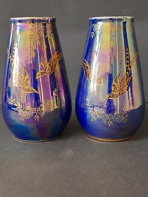 Buy Antique 1920s Crown Devon Fielding Lustre Vases 15cm Tall • 75£