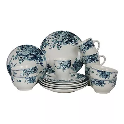 Buy Traditional Blue And White 16 Piece Dinnerware Set • 58.86£
