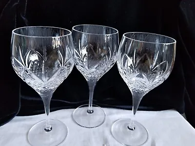 Buy Signed Vintage Royal Doulton Crystal Wine Glasses ASCOT Pattern 6 3/4  Set Of 3 • 42.58£
