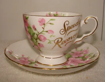 Buy Vintage Tuscan English Fine Bone China Pink Floral Speedy Recovery Cup Saucer  • 24.32£