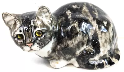 Buy Crouching Winstanley Pottery Tabby Cat -  Size 5  - Signed • 30£